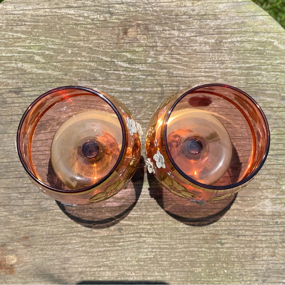 Vintage MCM Bohemia Glam Czech Brandy Crystal Glasses - Picture 6 of 10